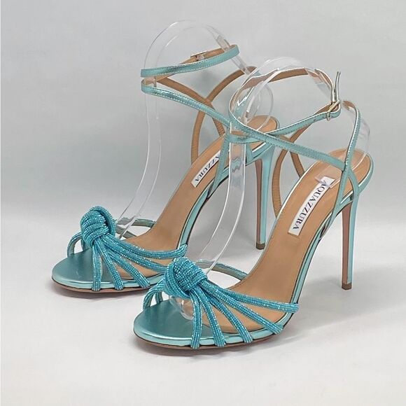 Aquazzura Celeste Embellished Knot Sandals size 38.5 - Picture 4 of 15